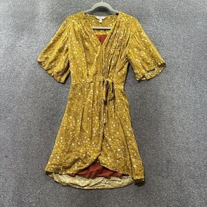 Garnet Hill Yellow Floral Mini Dress